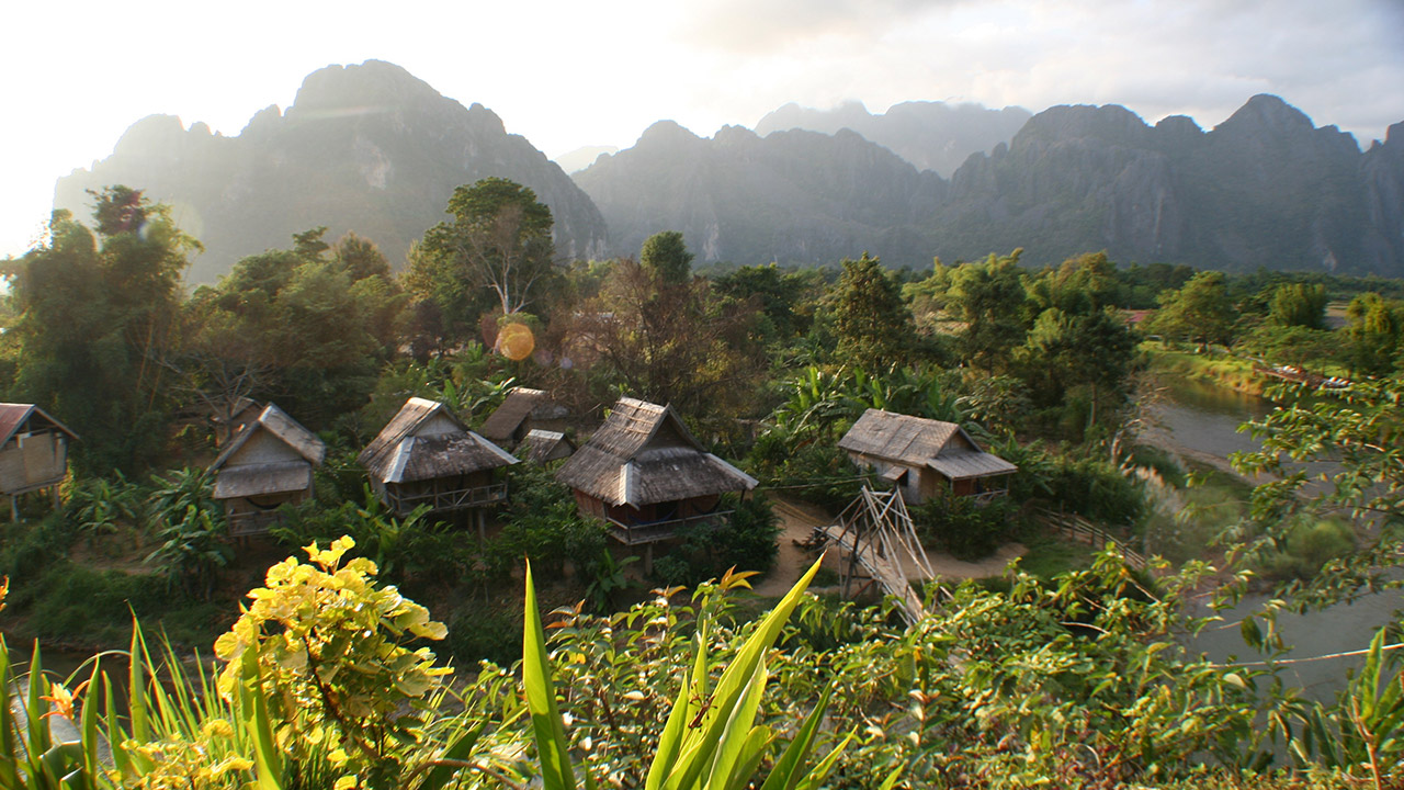 Traditional hotel in Laos